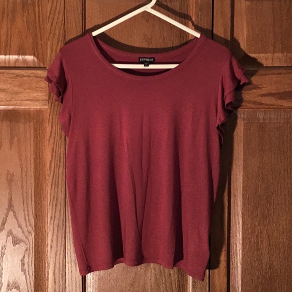 Express Tops - Express Scoop Neck Ruffle Sleeve Tee NWOT